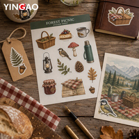 Autocollants personnalisés découpés à la forme Yingao, imperméables, multi-motifs, en vinyle, pour thèmes Océan, Forêt, Douceur, pour scrapbooking et journal.