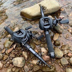 Ensemble canne à pêche et moulinet portable US Stock 70,87/94,49 pouces, kit de pêche pliable pour lancer d'appâts, équipement de pêche de voyage pour l'extérieur - Product Image 1