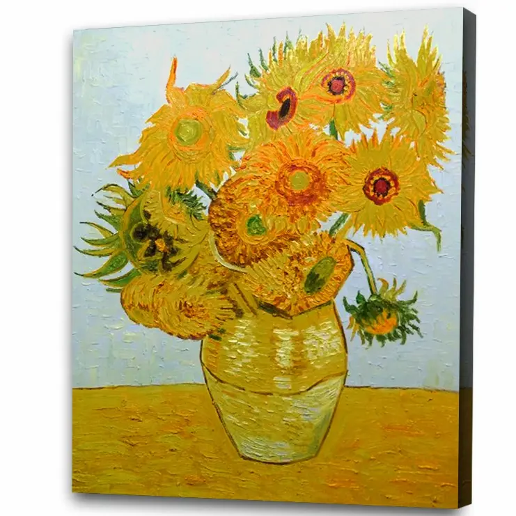 Puento a Mano Mundo famosa pintura de Van Gogh de girasol decoración del hogar pintura reproducción