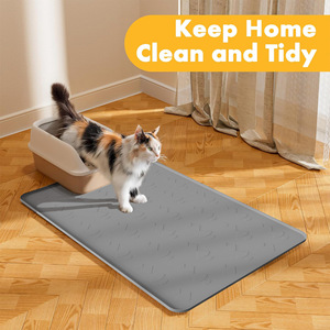 Alfombrilla de Alta Calidad para Arenero de Gatos, Alfombrilla Grande Antideslizante e Impermeable de Silicona para Piso, Fácil de Limpiar - Product Image 2