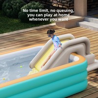 Toboggan gonflable pour piscine anti-retournement pour enfants, utilisation en intérieur et en extérieur, parc d'attractions, avec pompe à pied