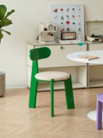 Chaises de salle à manger vintage multicolores, style Bauhaus, dossier en bois massif, chaises de table à manger design pour la maison