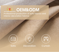 Tissu d'ameublement en velours dobby 100 % polyester 270 GSM, imitation lin, hydrofuge, pour canapé, textile de maison, teint, vente en gros