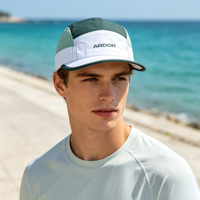 Casquette de course non structurée à 7 panneaux avec logo personnalisé, séchage rapide, bord souple, respirante, légère, casquette de camping vierge multicolore, vente en gros