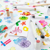 Lot de marqueurs double pointe monochromes pour étudiants, idéal pour la peinture et l'aquarelle, papeterie créative, avec logo personnalisable