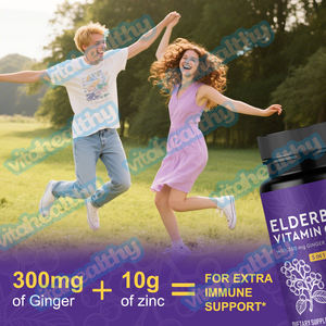 Vitahealthy Oem/Odm Private Label Fabriek Levert Halal Natuurlijke Vlierbessencapsules Vitamine C + Zink Met 300Mg Gember + Vitamine D3 - Product Image 4