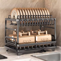 Support de rangement de cuisine professionnel Double niveaux pliant plat séchage égouttoir pour vaisselle bols tasses séchoir supports de stockage