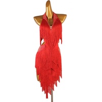 Robe de concours de danse latine 2026 professionnelle à franges pour Cha-Cha Samba, jupe de danse de salon avec strass