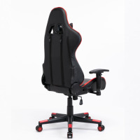 Chaise de jeu ergonomique en cuir noir, style racing, confortable, avec accoudoirs réglables pour ordinateur