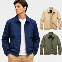 Blouson bomber coupe-vent zippé personnalisé pour homme, en peau de mouton véritable non tissée, léger, écologique, style sportif, collection printemps