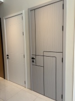 Porte intérieure en PVC WPC avec revêtement fini, imperméable, insonorisée, anti-termites, pour chambre à coucher, hôtel, villa