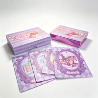 Cartes de tarot traditionnelles de haute qualité, rose violet, avec boîte à couvercle et base, fabriquées en usine