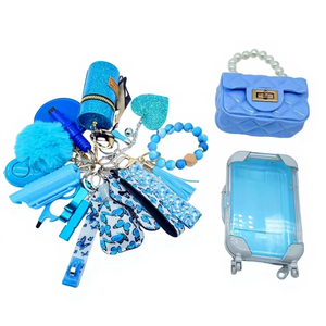 Set di Portachiavi da Autodifesa all'Ingrosso con Accessori in Blocco Gadget Strumento in Lega Guscio in Plastica Flacone Forniture per la Difesa Personale da Donna - Product Image 1