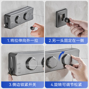 <b>Retractable</b> <b>Clothesline</b> Steel Wire Wall Mounted Indoor Drying Line For Balcony Bathroom Dormitory - Product Image 2