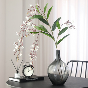 Fleurs artificielles de jasmin suspendues en soie, poudre blanche, longues tiges, décorations pour mariage et maison - Product Image 3
