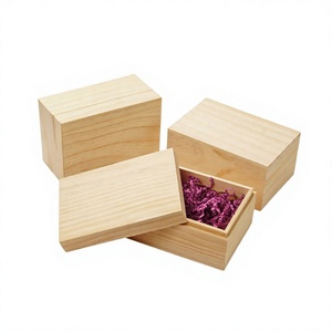 Natural Polished Pine Wood Rectangular <b>Box</b> <b>with</b> Removable <b>Lid</b> <b>Wooden</b> Gift <b>Box</b> Case Made in Vietnam - Product Image 1