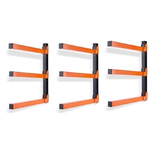 Organisateur mural métallique robuste moderne, étagère de rangement pour bois, 3 niveaux, intérieur/extérieur, garage, <span class=keywords><strong>cuisine</strong></span>, 1 paquet pour le rangement des sacs - Product Image 1
