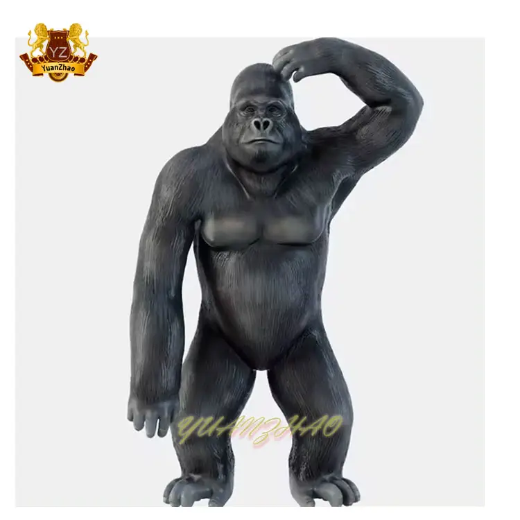 Résine Artisanat Extérieur Fibre De Verre Gorille Singe Roi Statue Taille Réelle King Kong Singe Singe Statue Sculpture