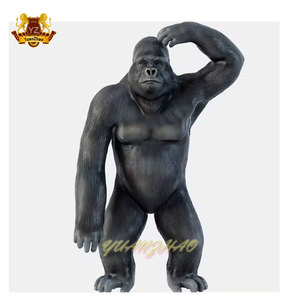 Nhựa thủ công ngoài trời sợi thủy tinh Khỉ đột khỉ Vua bức tượng cuộc sống Kích thước Vua <span class=keywords><strong>Kong</strong></span> khỉ APE Tượng điêu khắc - Product Image 2