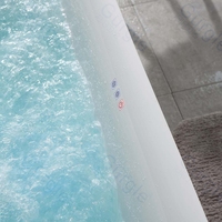Baignoire de massage autoportante en acrylique à bulles d'air de forme ovale et jets de trous d'épingle Baignoire à remous intérieure