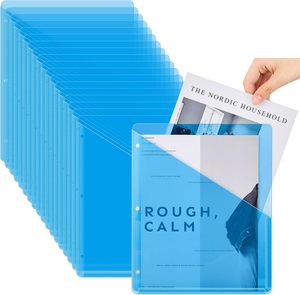 A4 thư mục túi nhựa trong suốt, thích hợp cho Chất kết dính 3 vòng, tổ chức tập tin văn phòng và trường học, bảo vệ tập tin. - Product Image 2