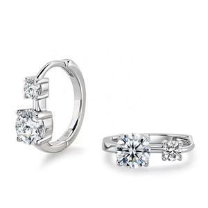 Pendientes de Aro con Borla de Circonita y Seis Garras Chapados en Oro y Cobre, Pendientes de Lujo Ligero de Alta Gama para Mujer - Product Image 2