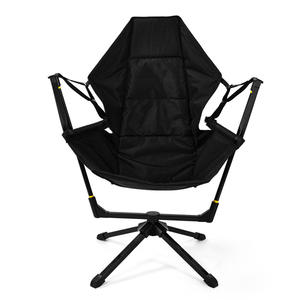 Chaise pliante portable Pride noire, chaise de jardin pentagonale 103x93x55cm, chaise de camping en plein air, chaise de balcon, chaise de bain de soleil - Product Image 1