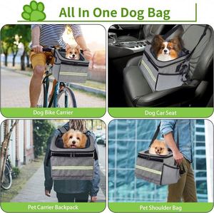 Panier de vélo pour chien pliable, échantillon gratuit, panier souple pour chien jusqu'à 15 lb, siège de vélo à dégagement rapide, sac à dos - Product Image 4