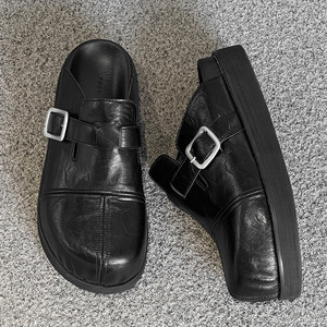 Sandalias Clog Retro Premium de Moda con Plataforma y Punta Redonda, Negras, para Exteriores - Product Image 5