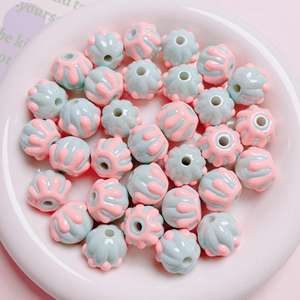 16mm Cute Hand-painted Pumpkin Multi-color Modern <b>Large</b> Hole Round Acrylic <b>Beads</b> DIY Jewelry Mobile Phone Chain Accessories - Product Image 6