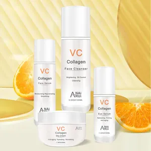 Nhãn Hiệu Riêng Trên Khuôn Mặt Làm Trắng Vitamin C Chăm Sóc Da Thiết Lập Arbutin Collagen Sáng Giữ Ẩm Phụ Nữ Mặt Chăm Sóc Da Kit