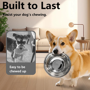 Bol pour animaux de compagnie en acier inoxydable écologique, plusieurs tailles pour chiens de petite et grande taille, forme arrondie, idéal pour les voyages, pour chats et animaux - Product Image 5