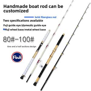 <span class=keywords><strong>Canne</strong></span> à pêche en mer ultra-rigide faite à la main, idéale pour le brochet, avec guides Fuji 80 # -100 #   Poignée arrière fendue - Product Image 2