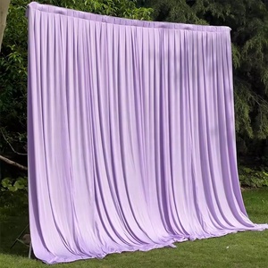 Grosir dekorasi pernikahan sutra susu kustom tirai Satin romantis Panel latar belakang dinding kain latar belakang - Product Image 5