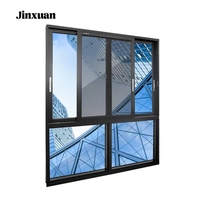 Ventanas corredizas horizontales de doble acristalamiento de aleación de aluminio de acero inoxidable Diseño de rotura térmica para un mejor exterior de pantalla magnética