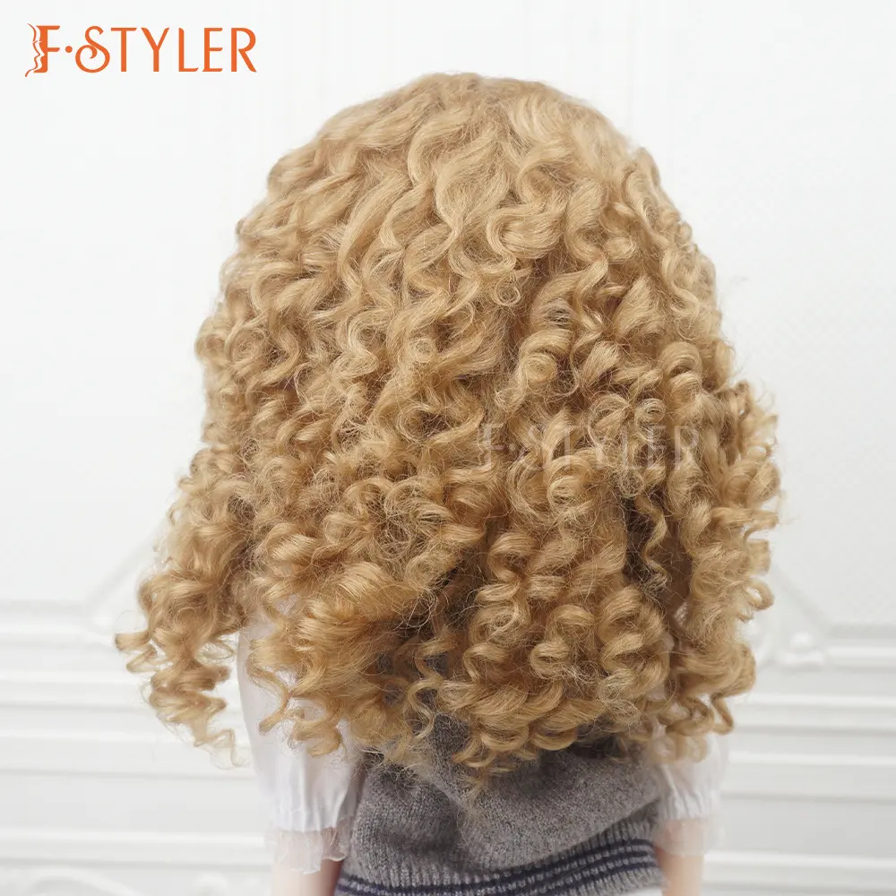 FSTYLER Doll Wigs Mohair Discount Clearance Wholesale Factory Customization Doll Accessories Messy Curly Hair For BJD Doll