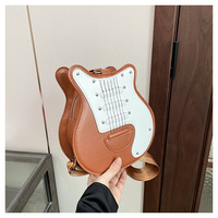 Nouveau Sac Bandoulière Créatif de Luxe en Forme de Guitare 2026 pour Femmes, en Cuir PU avec Large Sangle, Sac à Main en Forme de Guitare