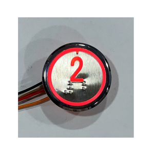 Direct fabricant indien en acier inoxydable circulaire numérique ascenseur bouton fond blanc lumière rouge hôpital hôtels villas - Product Image 1