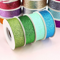 Ruban super brillant en 21 couleurs, ruban fin métallique pailleté, décoration de boîte cadeau, emballage, ruban pailleté pour festival, mariage