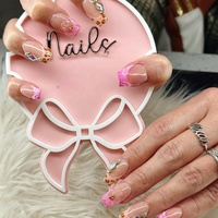 Outil de manucure en gros en forme de nœud en acrylique pour présentation d'ongles, accessoire photo et support de présentation en papier