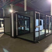 Maison préfabriquée de luxe extensible en conteneur d'acier à double aile, pliable, 2 chambres, pour hôtel, bureau, salle de bain, ou logement annexe