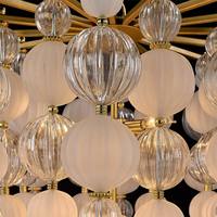 Lampu Plafon Gelembung Kaca Transparan Mewah Modern, Lampu Gantung LED Logam Emas yang Dapat Disesuaikan untuk Resor, Vila, Pintu Masuk, Vestibule, Hotel