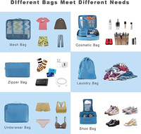 Cubes de rangement de voyage unisexes en polyester légers et personnalisés de haute qualité avec fermeture éclair, lot de 8, pour l'organisation de vos voyages