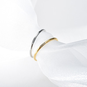 Simple 3 Granular Stone Stainless Steel 18k Gold Diamond Simple Bracelet Stainless Steel Zircon Very <b>Thin</b> <b>Ring</b> Factory Wholesale - Product Image 5