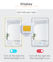 Interrupteur tactile à bouton unique 5A avec prise DC, lumière LED intelligente pour miroir de salle de bain 12V/24V, gradation et couleur réglables