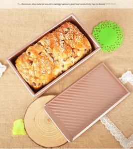 Molde Rectangular para Pan Pullman con Tapa, Antiadherente, de Acero al Carbono Corrugado, para Hornear Pan y Tostadas en Horno - Product Image 2