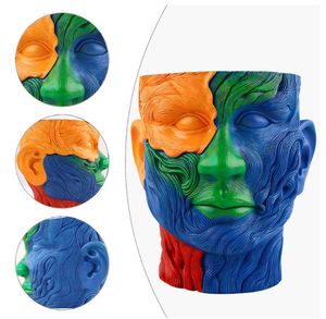 <span class=keywords><strong>Maceta</strong></span> Bohemia <span class=keywords><strong>pintada</strong></span> a mano <span class=keywords><strong>con</strong></span> <span class=keywords><strong>cara</strong></span> de resina para decoración interior/exterior para jardín y hogar-Boutique al por mayor - Product Image 3