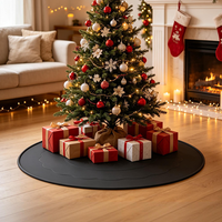 Tapis de sol moderne et festif rouge pour les fêtes de Noël : Tapis de sol fabriqué à la machine avec motif d'arbre et tapis de pédale pour usage domestique