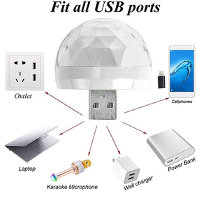 Hot Selling Universal Hochzeits feier bunte LED tragbare Telefon Smart Voice Control Induktion RGB Auto USB Mini DJ <span class=keywords><strong>Disco</strong></span> Licht - Product Image 6