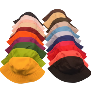 Chapeaux Bob Personnalisés en Coton Doublé Satin pour Hommes et Femmes, Casquettes d'Été à Bord Large et Dessus Plat, Couleur Unie, Idéales pour les Pêcheurs et les Loisirs - Product Image 2